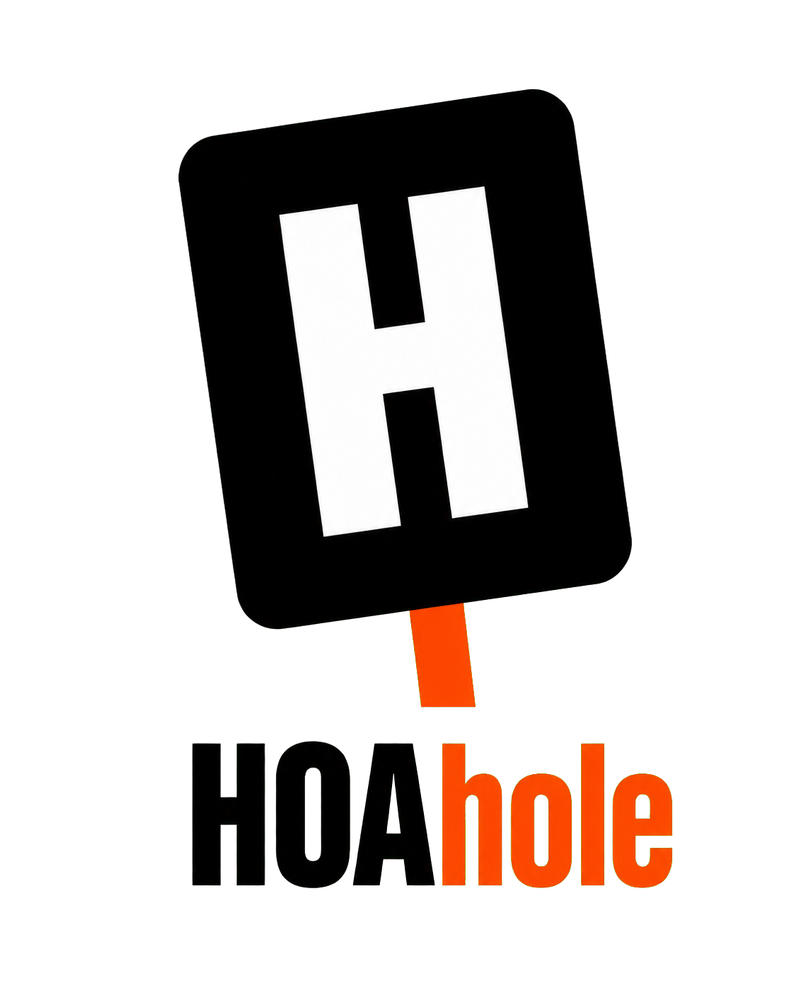 HOAhole picket-sign logo